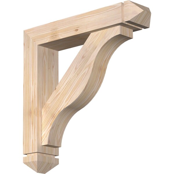 Ekena Millwork Funston Arts and Crafts Smooth Bracket w/ Offset Brace, Douglas Fir, 5 1/2"W x 26"D x 26"H BKT0604X26X26FST03SDF - main